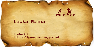 Lipka Manna névjegykártya
